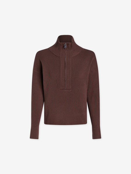 Women's Janie Half Zip Knit | Chestnut