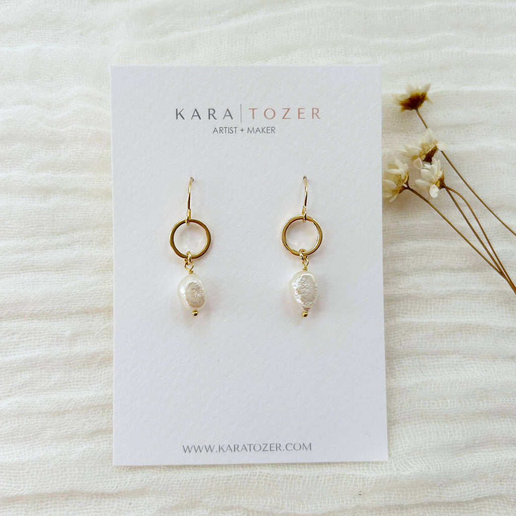 KARA | TOZER - Gold Filled Genuine Pearl Dangles