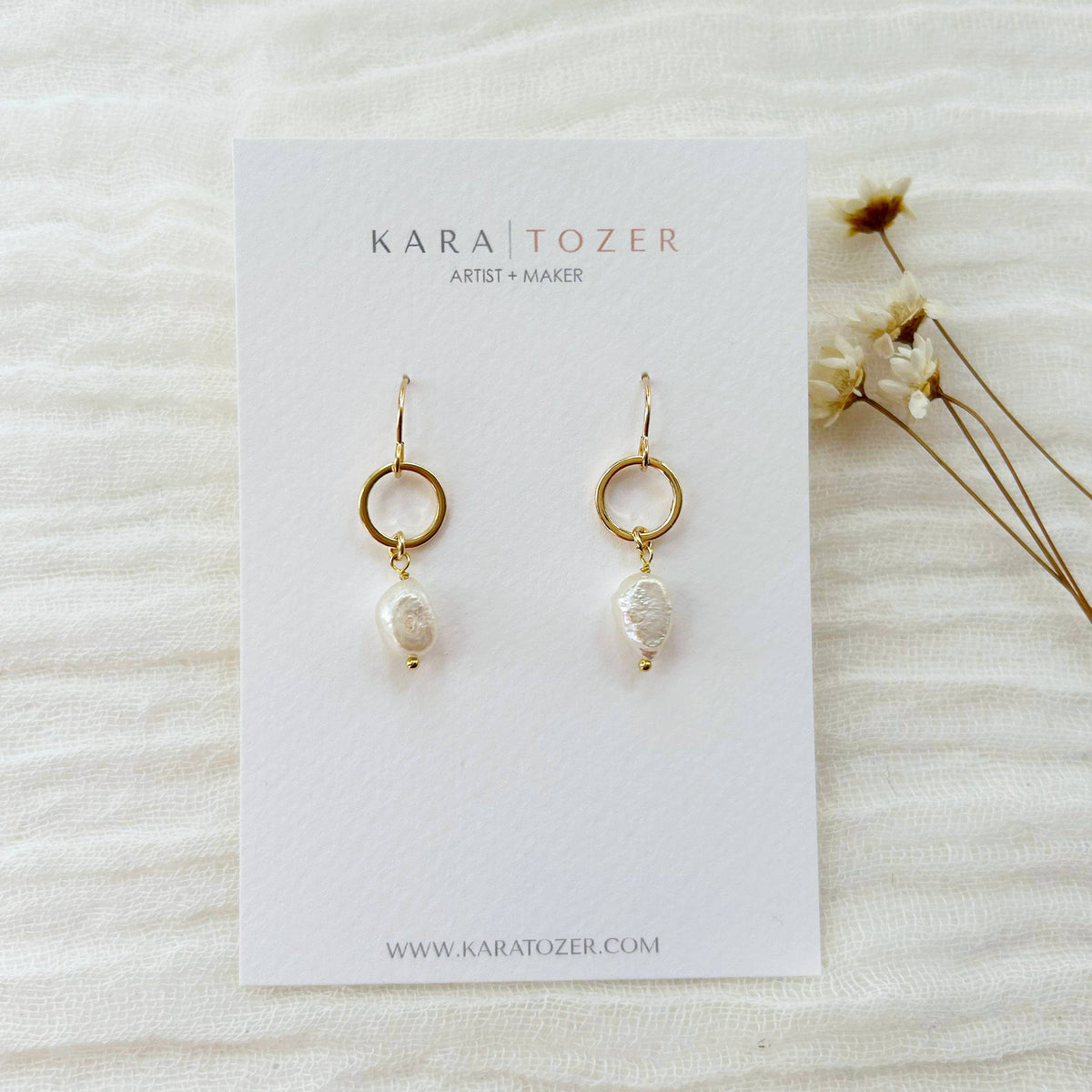 KARA | TOZER - Gold Filled Genuine Pearl Dangles