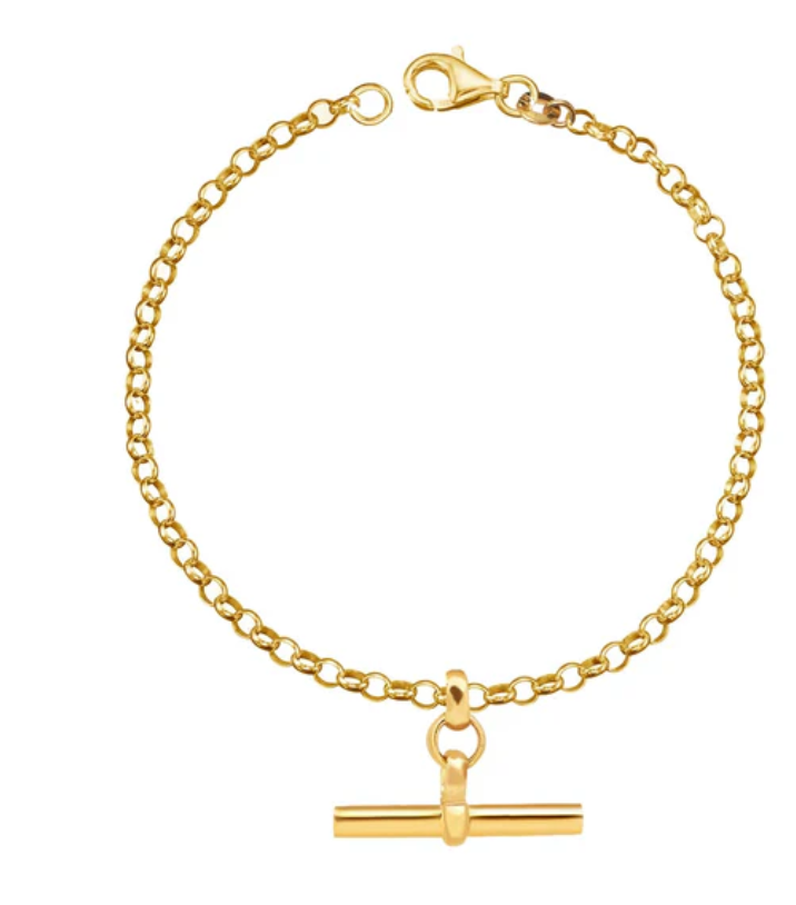 HoopLa - T Bar Toggle Steel 14K Gold or Two tone bracelet