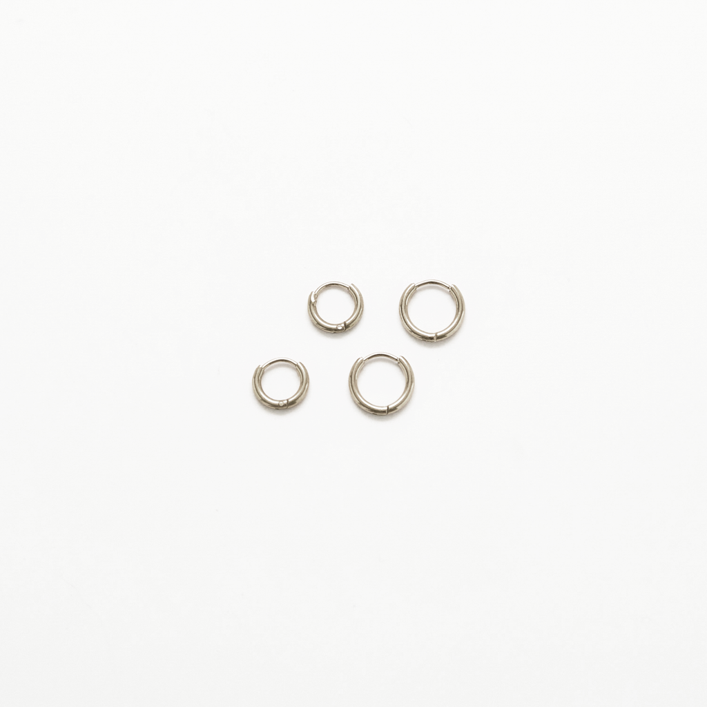Admiral Row Jewelry - Silver Double Pack  - Mini Huggie Hoop Earrings (2-Pack) Gift