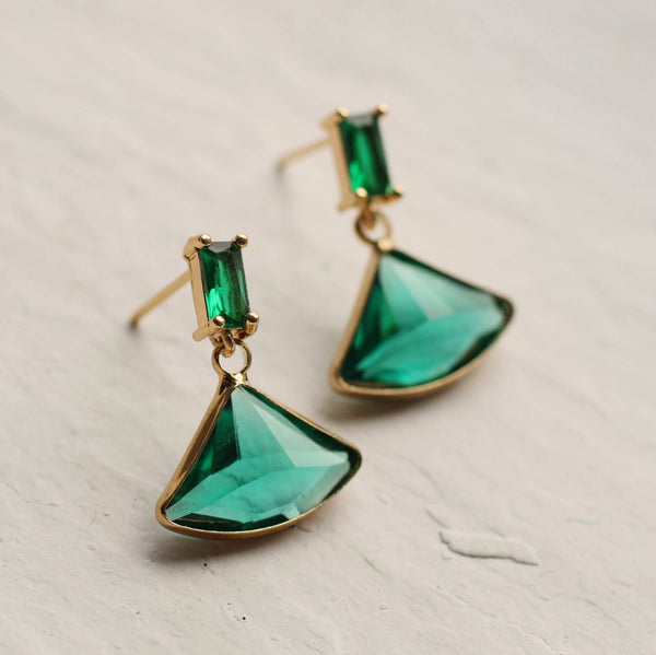 Vintage Jade Baguette Earrings