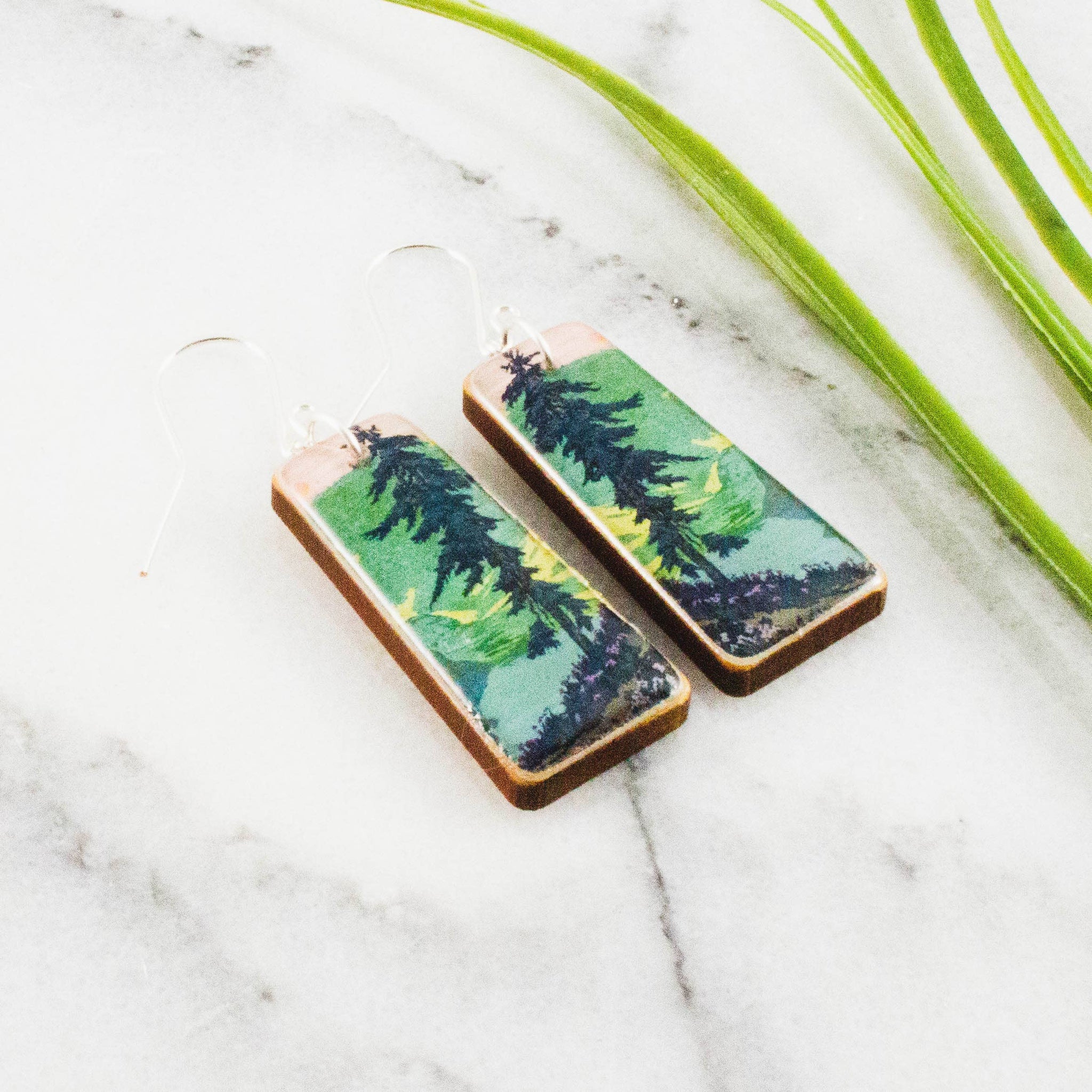 Forest Rectangle Earrings