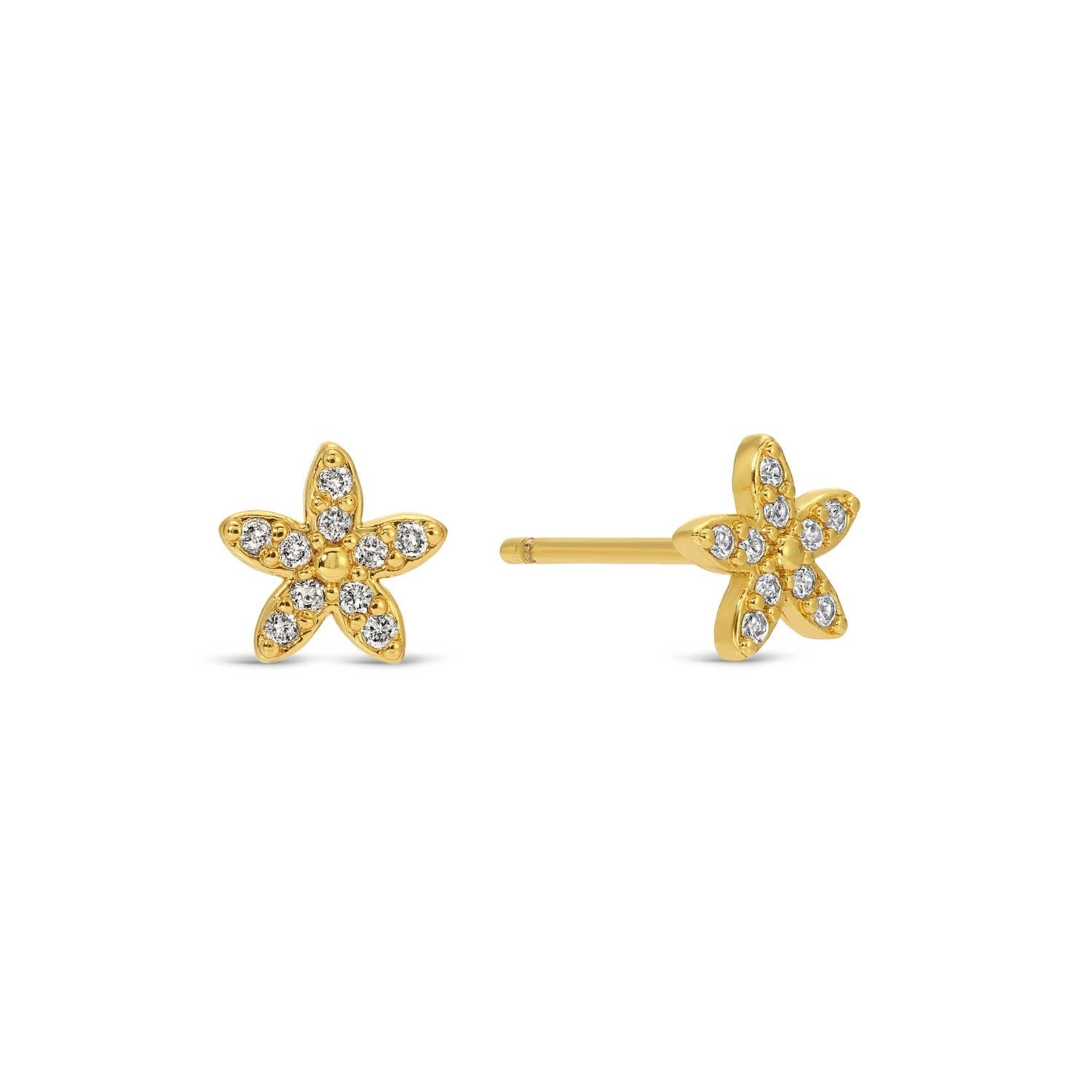 Pave Flower Earrings