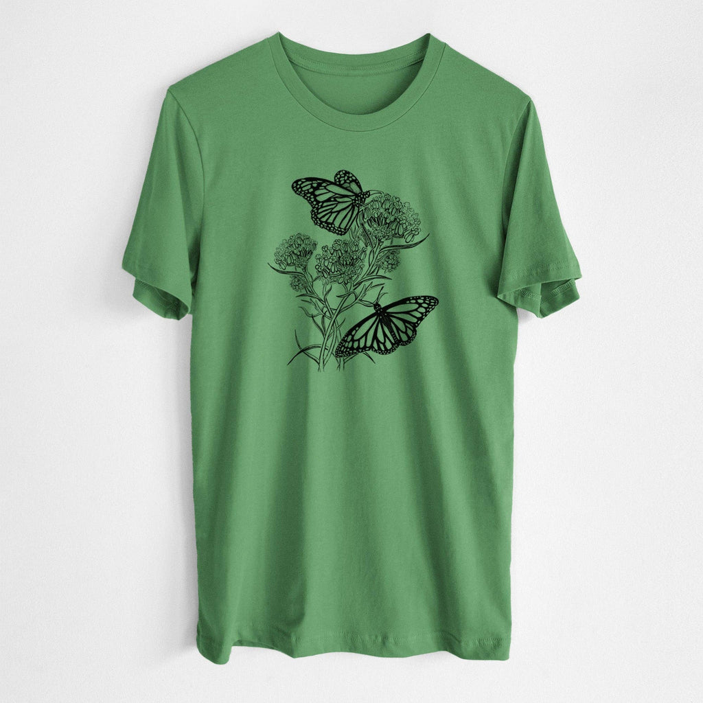 Because Tees - Narrowleaf Milkweed with Monarchs - Lightweight 100% Cotton Unisex Crewneck