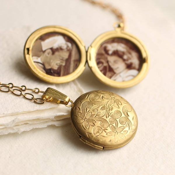 Victorian Engraved Flower Locket