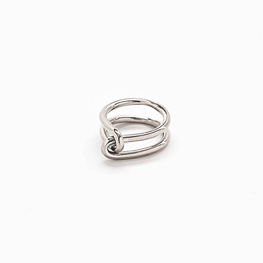 Admiral Row Jewelry - Silver Double Knot Statement Ring Fall, Gift for Her
