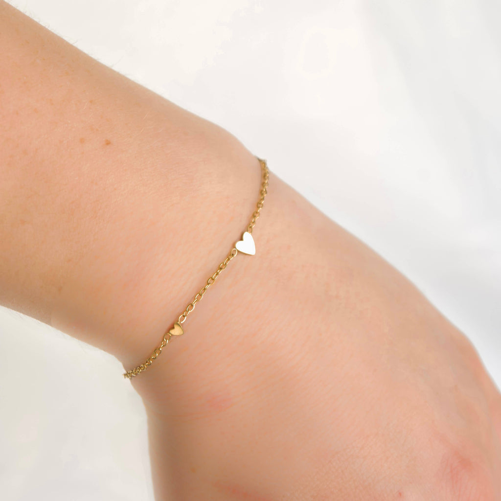 Blueyejewelry - Minimalist Gold Triple Heart Bracelet - Stainless Steel