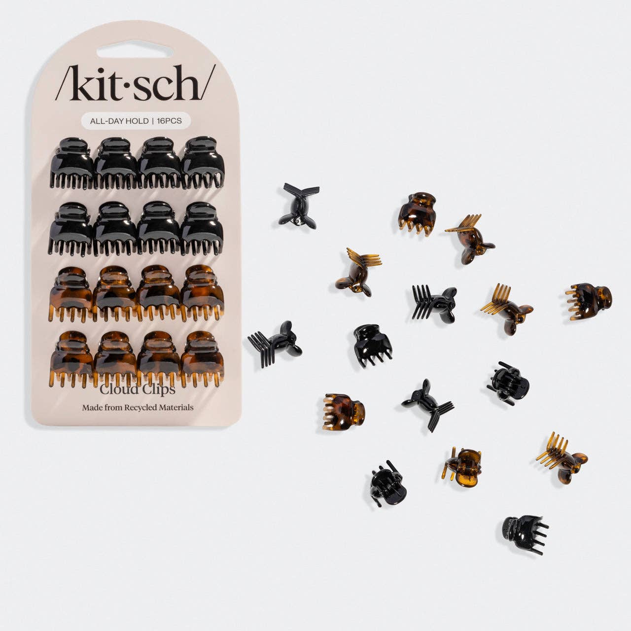 Black & Tort Micro Cloud Clip 16pc Set