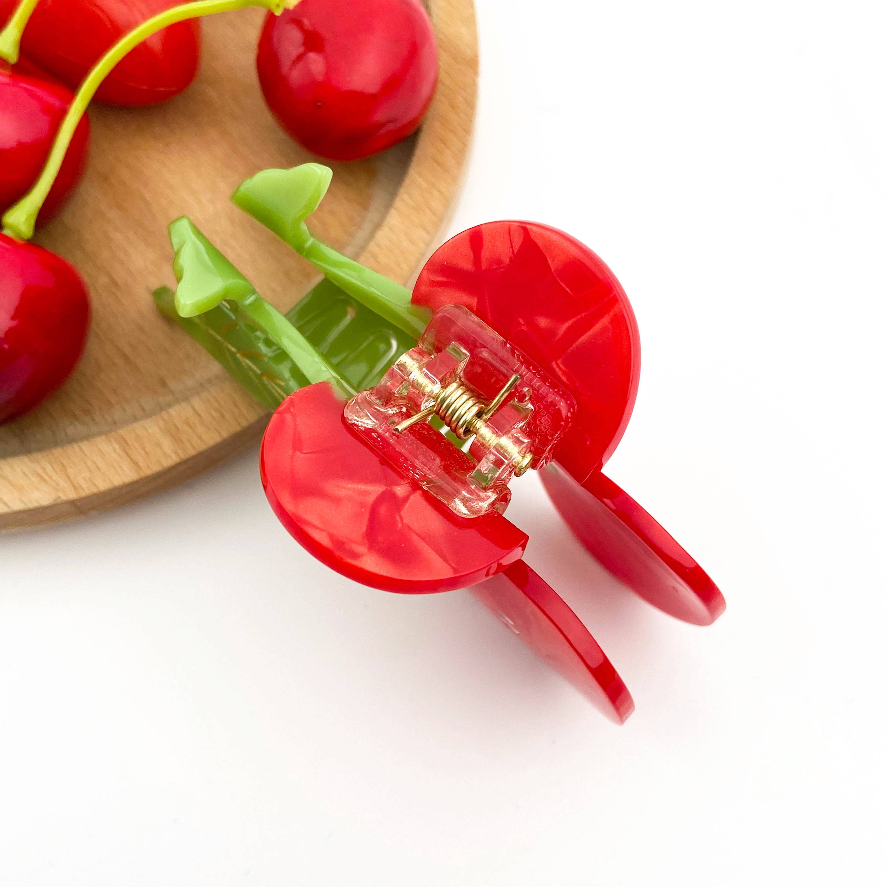 TheDivaSoap - Sweet Red Cherry Claw Clip, Twin Cherries Hair Clip