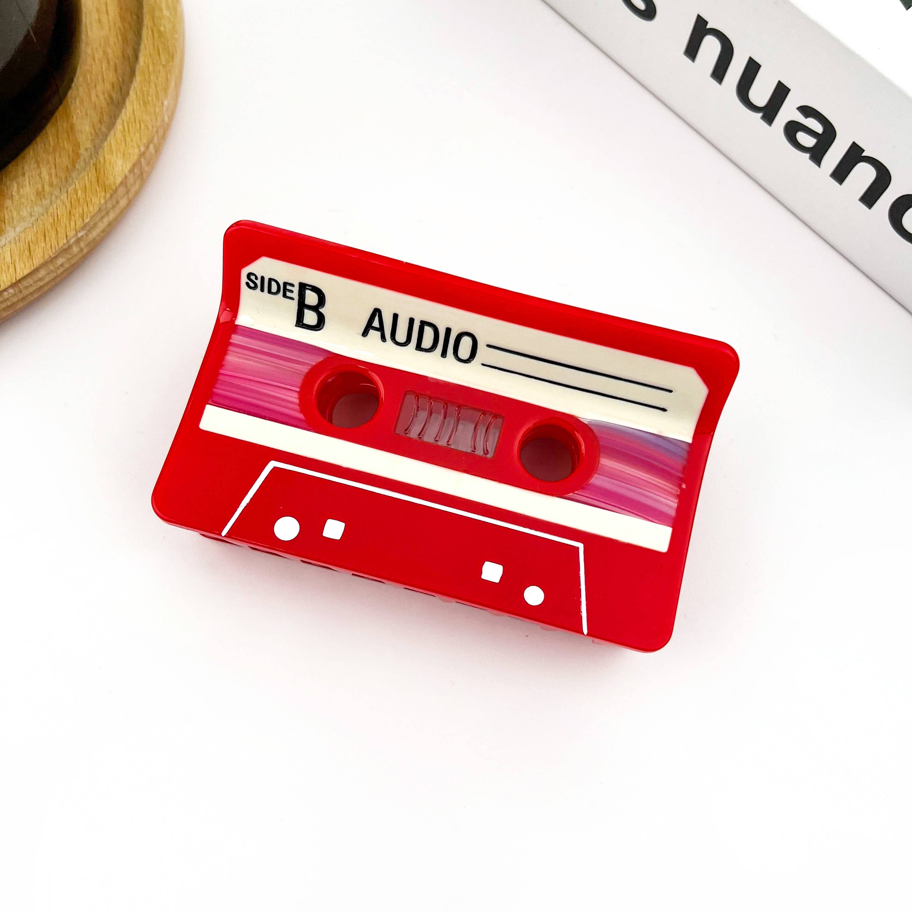 TheDivaSoap - Red Cassette Tape–Inspired Retro Hair Claw Clip