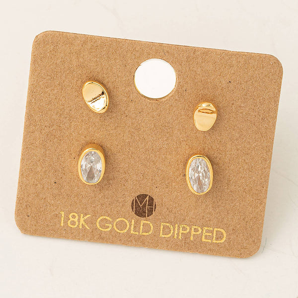 Fame Accessories - Mini Rhinestone Stud Earrings Set