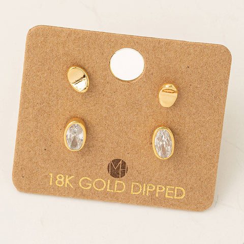 Fame Accessories - Mini Rhinestone Stud Earrings Set