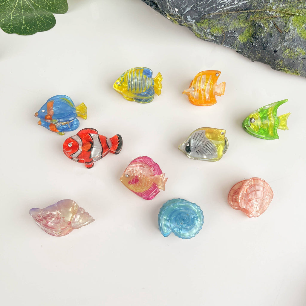 TheDivaSoap - Marine Animal Series Hair Clip, Acetate Mini Claw Clips