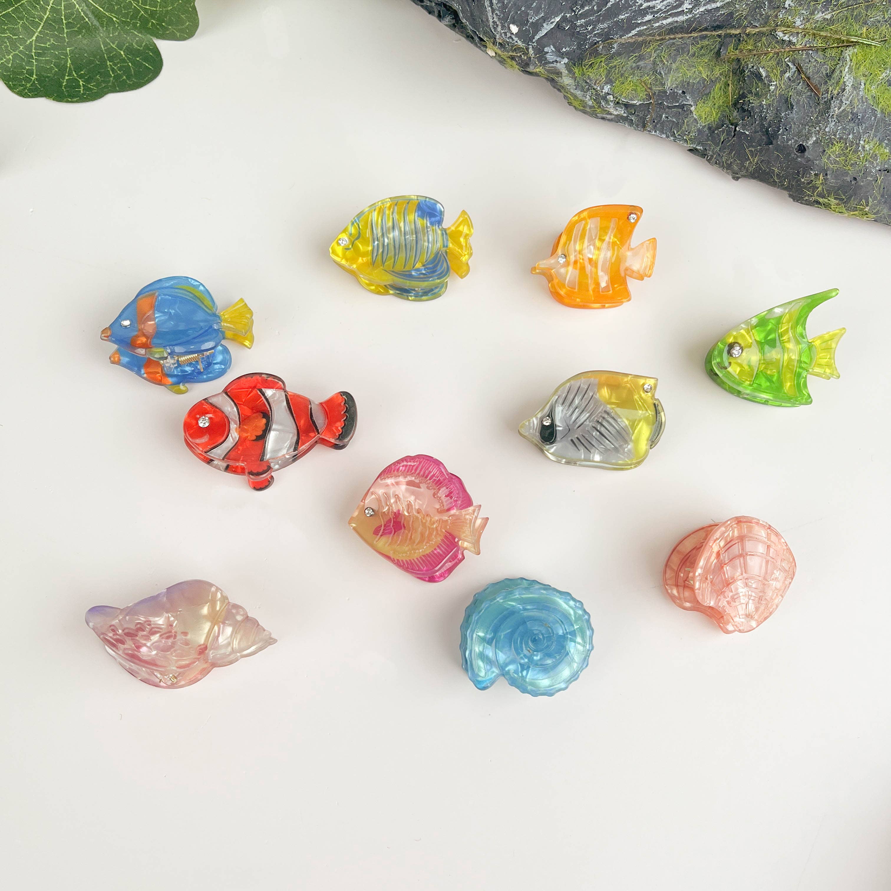 TheDivaSoap - Marine Animal Series Hair Clip, Acetate Mini Claw Clips