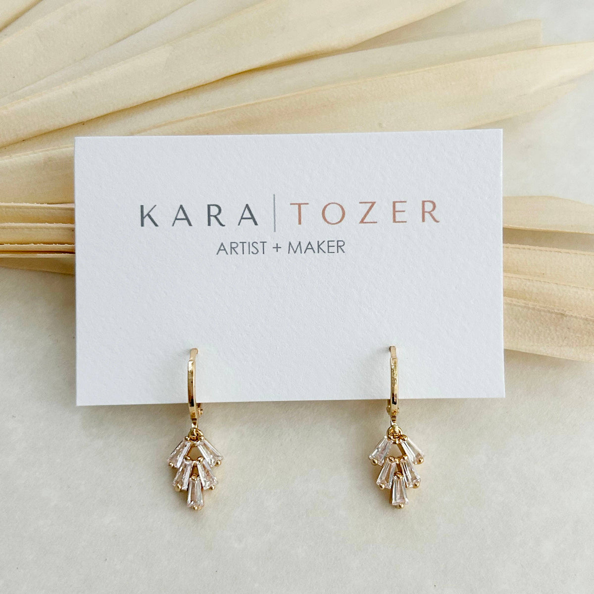 KARA | TOZER - Crystal Drop Huggie Hoops