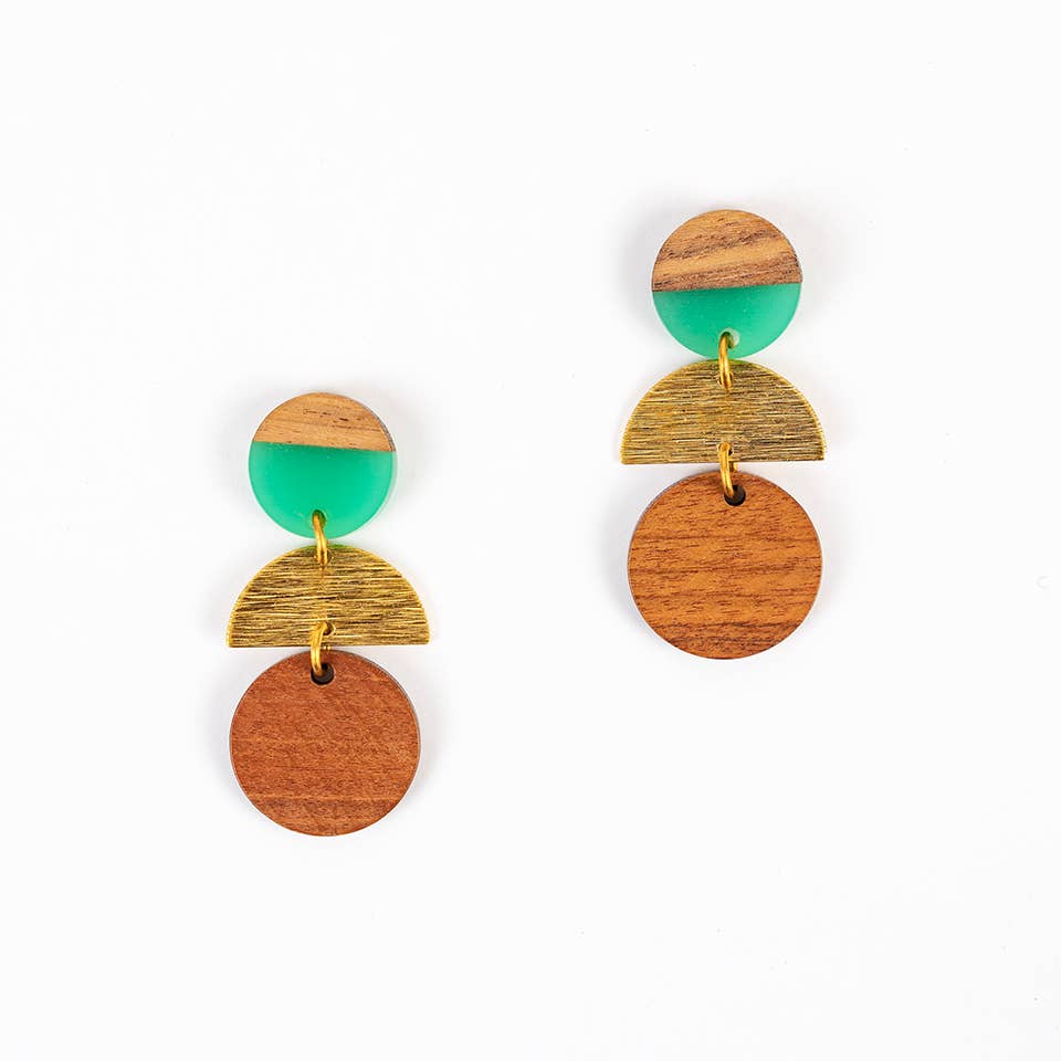 Altiplano - Wood Disc Stack Earrings