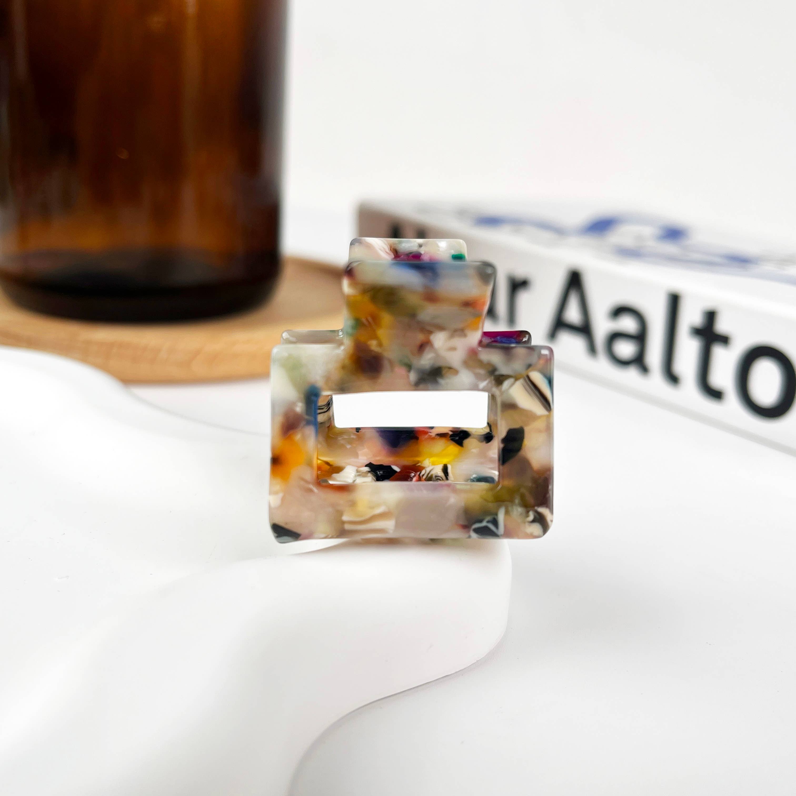 TheDivaSoap - Small Square Claw Clips,Acetate Small Hair Clip