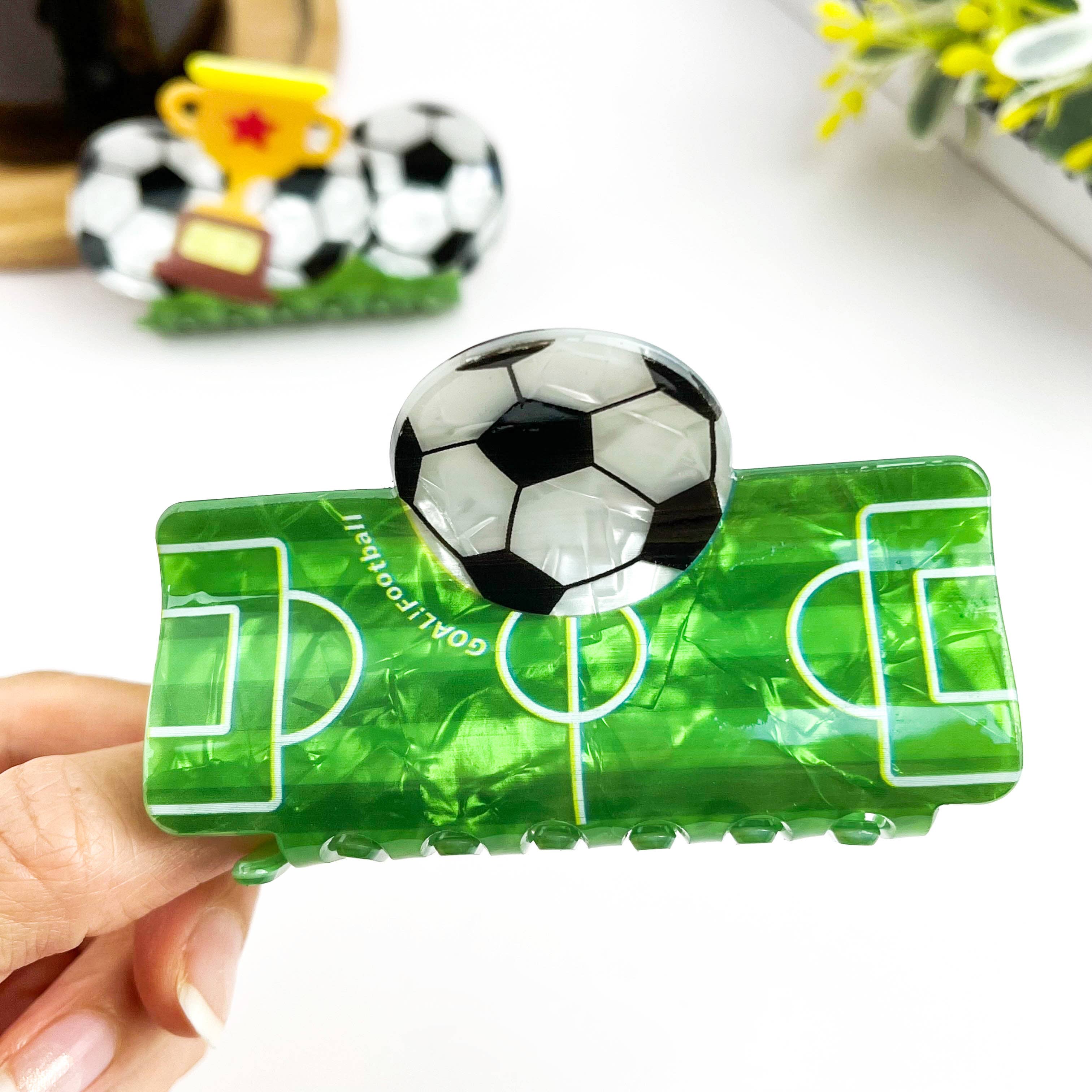 TheDivaSoap - Soccer Ball Claw Clip, Football Match Spectator Hair Clip
