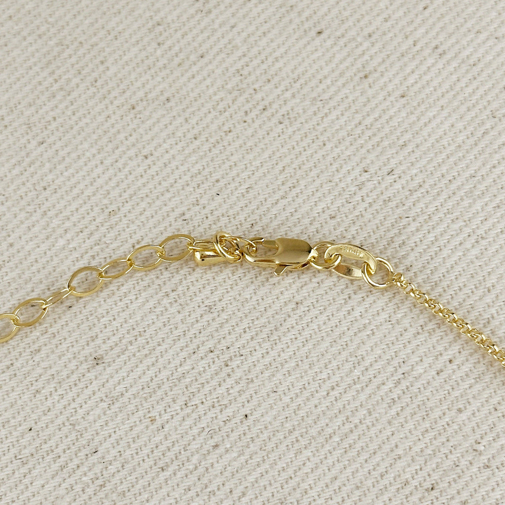 18k Gold Filled Solitaire Necklace