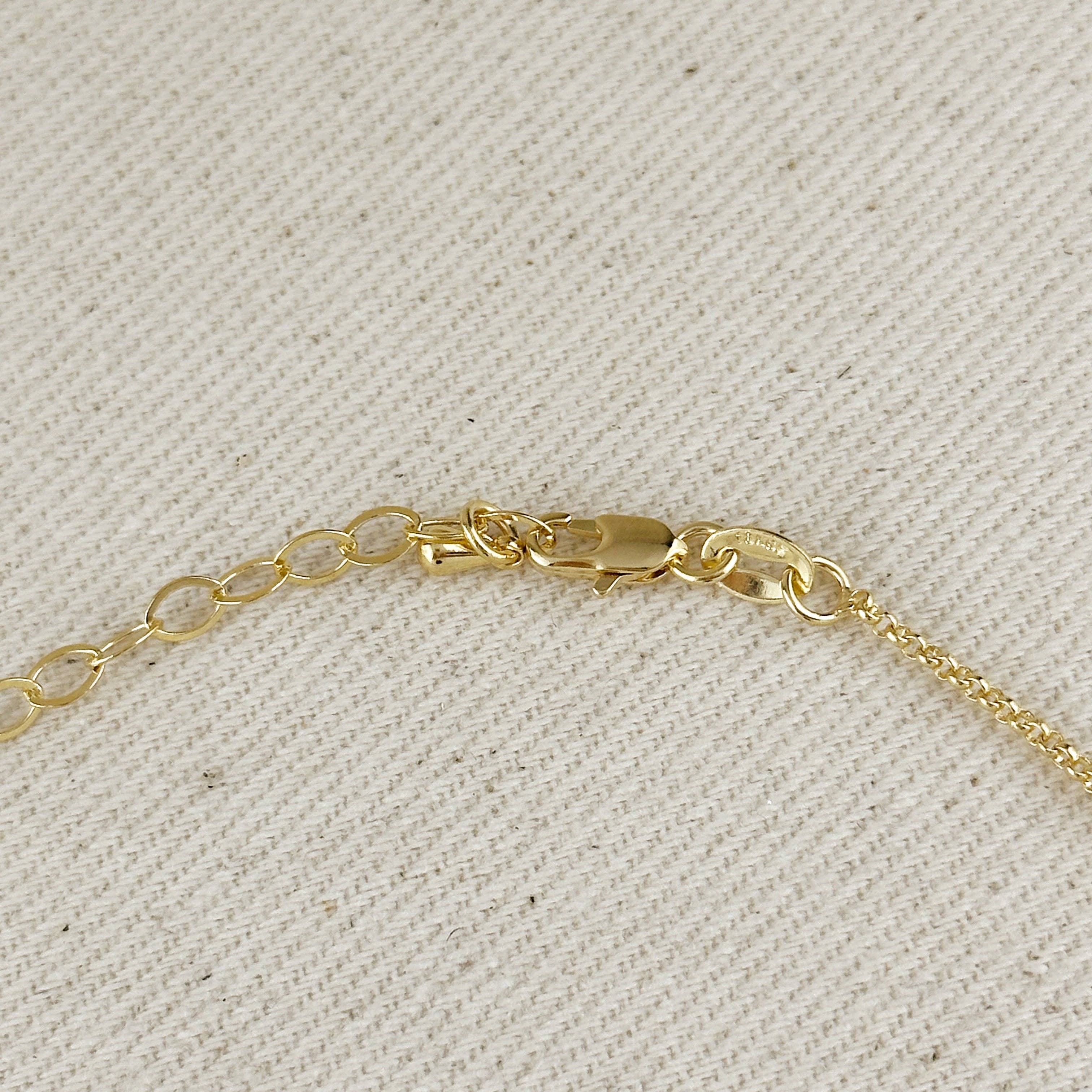 18k Gold Filled Solitaire Necklace