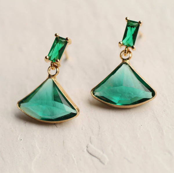 Vintage Jade Baguette Earrings