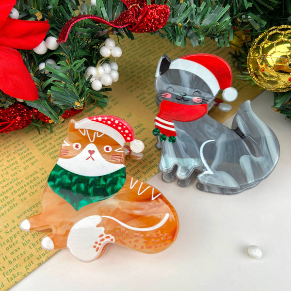 Cute Cat Christmas Hair Clip