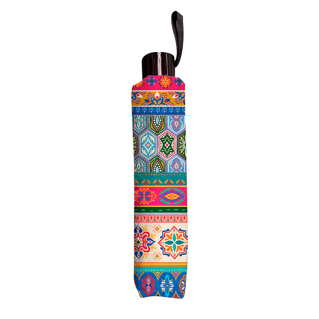 Evergreen Enterprises - Geometric Tapestry Compact Manual Umbrella