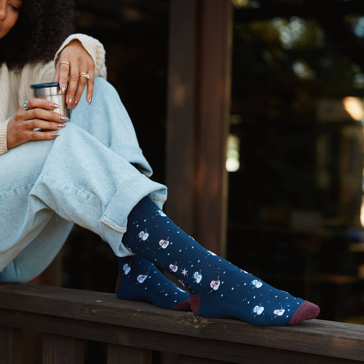 Socks that Give Water | Navy Snowmen