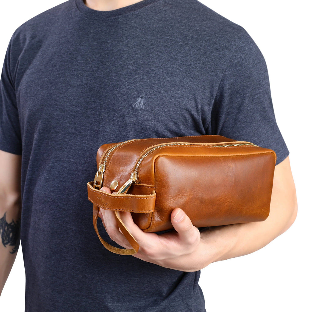 Leather Double Zipper Bag