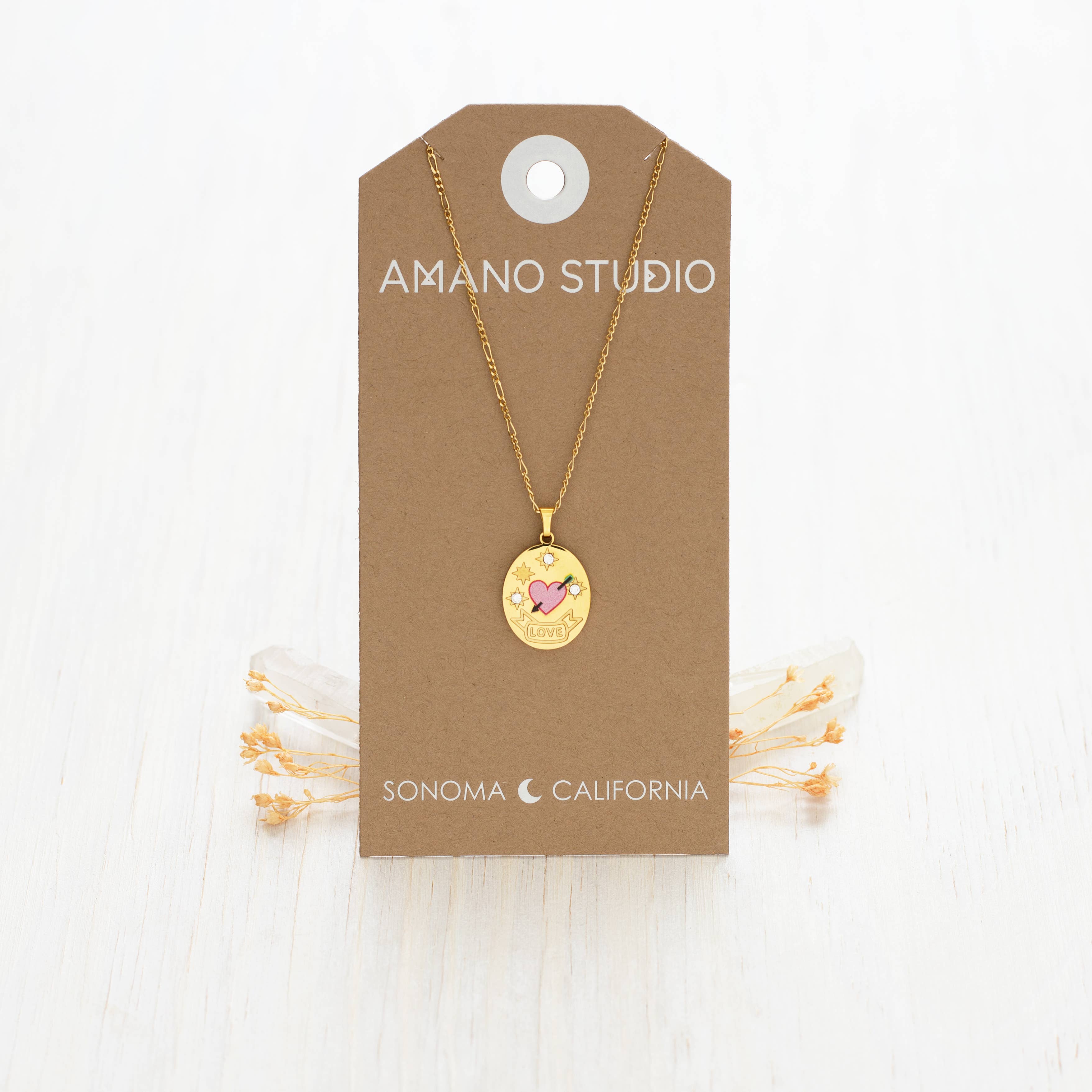 Love Pendant Necklace | Gold