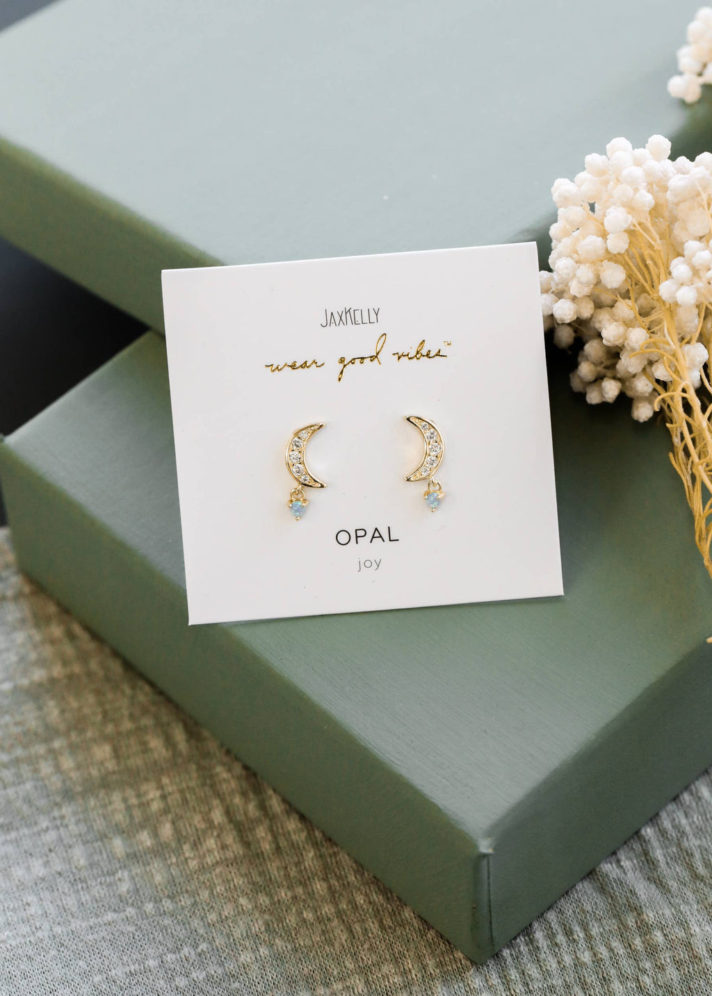 Moon Drop Earrings | Opal