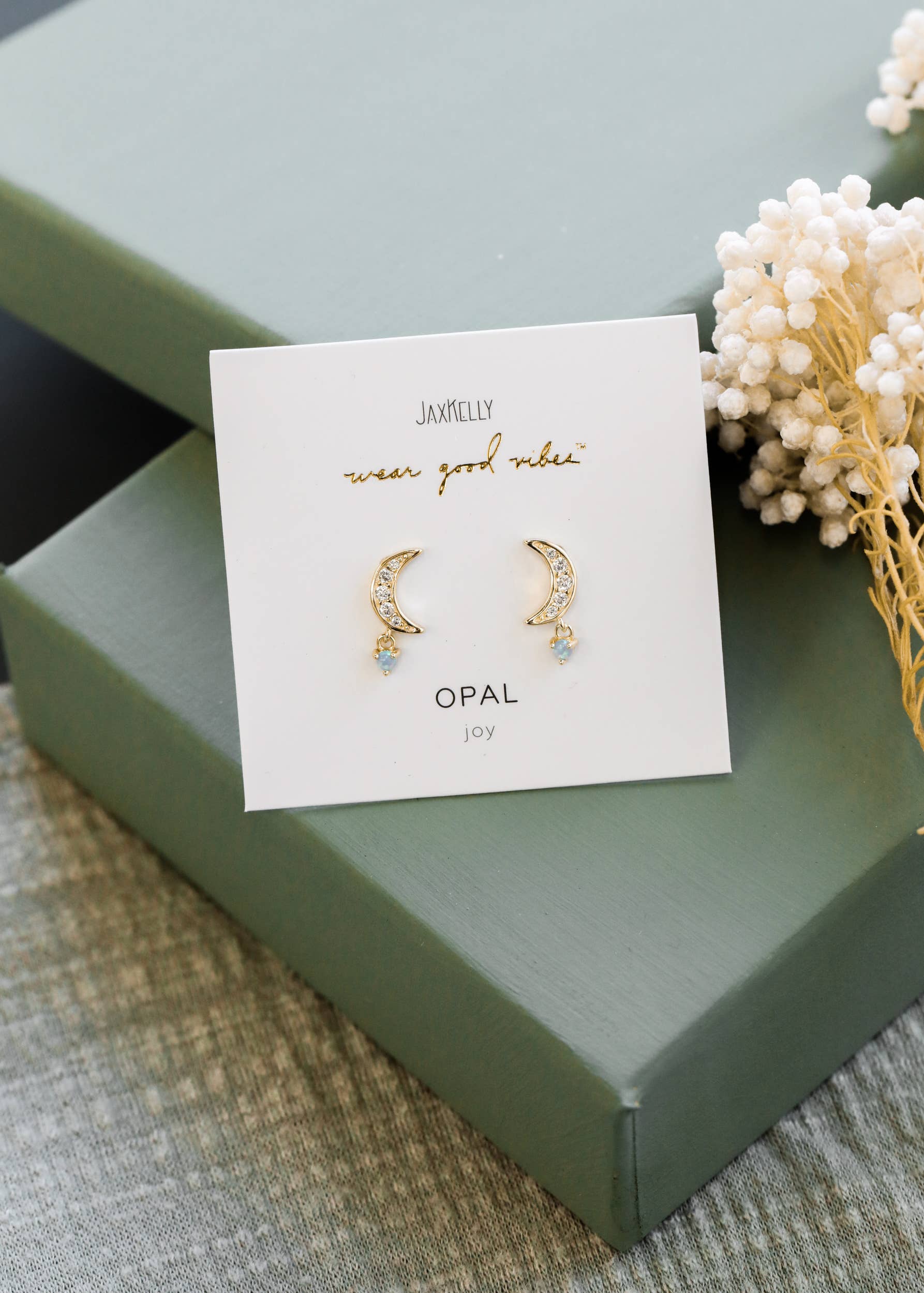 Moon Drop Earrings | Opal