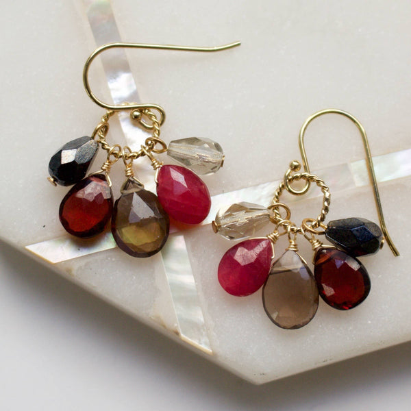 a.v. max - Semi Precious Cluster Earrings: Fog