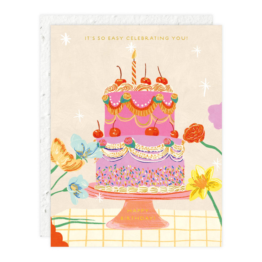 Seedlings - Cherry Cake - Birthday Card
