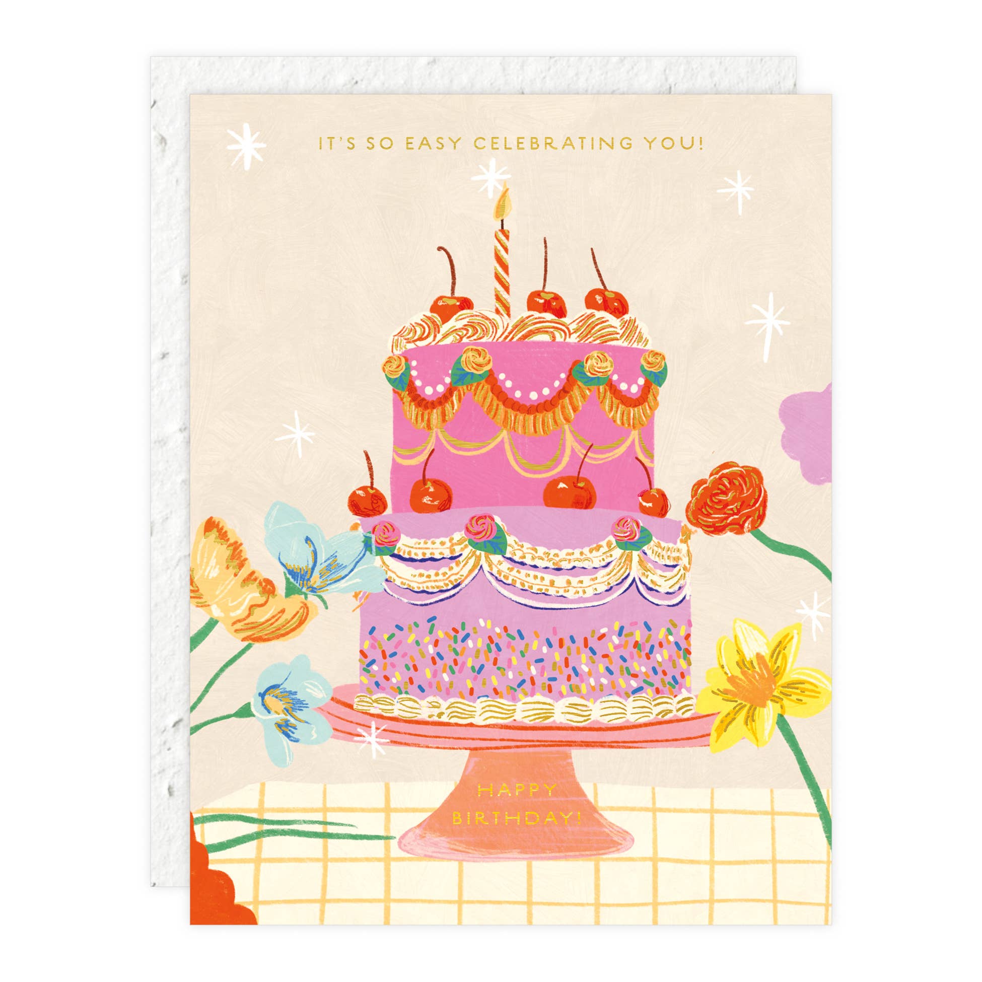 Seedlings - Cherry Cake - Birthday Card