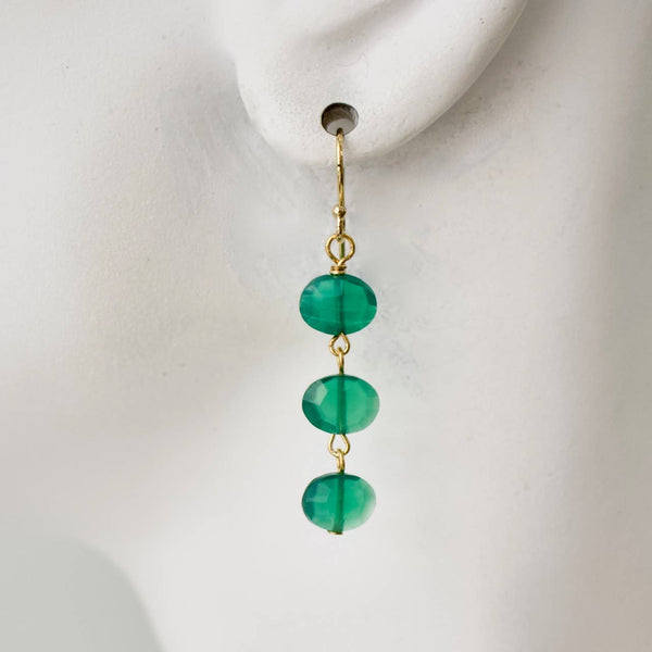 Mini Semi Stack Earrings: Emerald