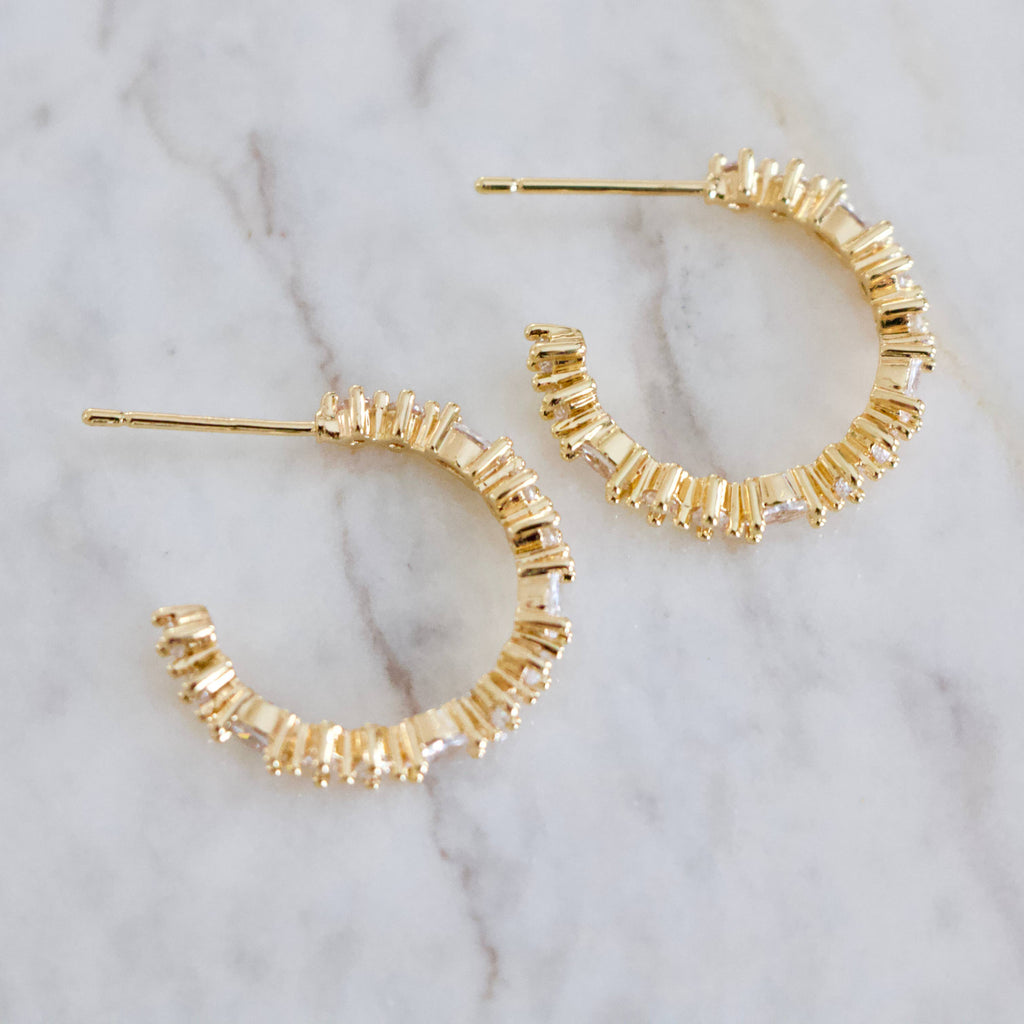 Pave Hoop Earrings
