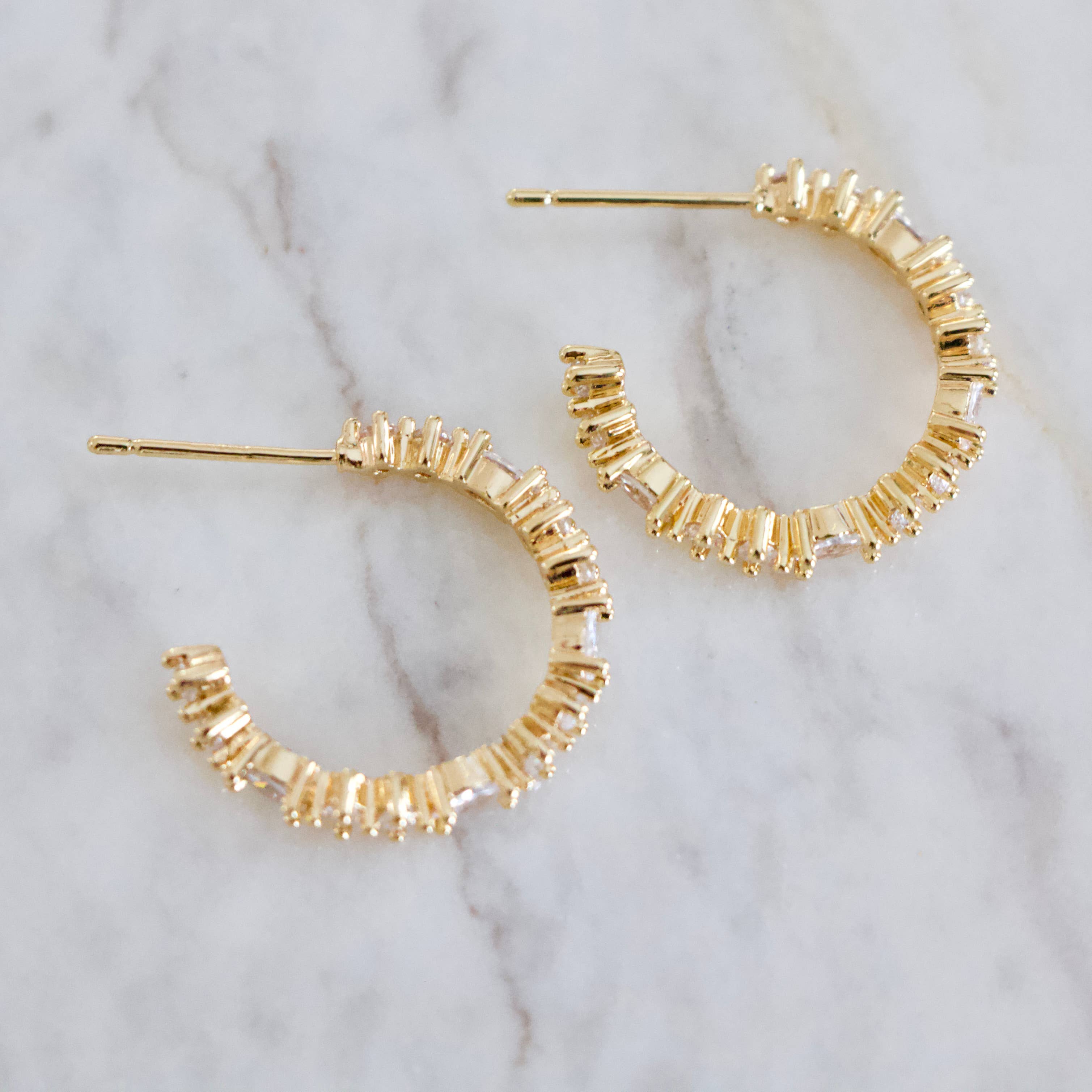 Pave Hoop Earrings