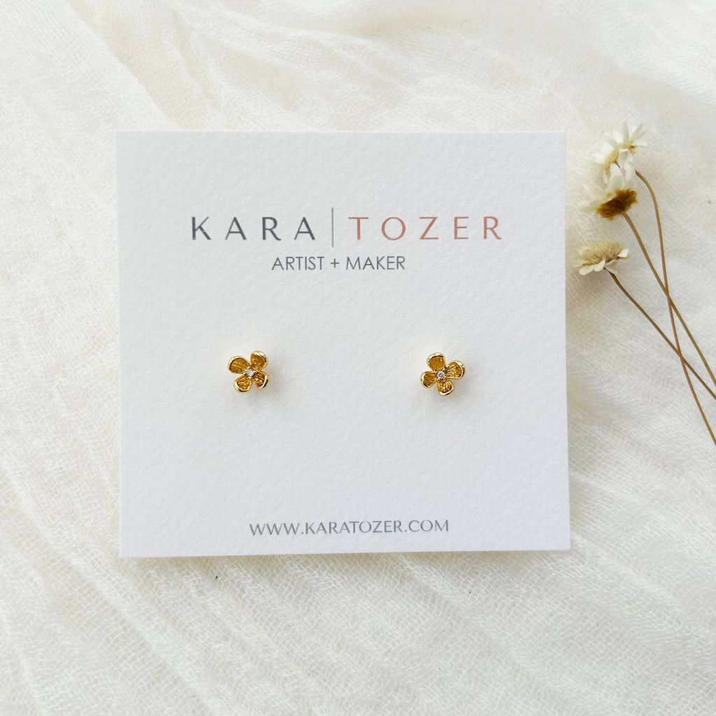 Dainty Gold Flower Studs #2