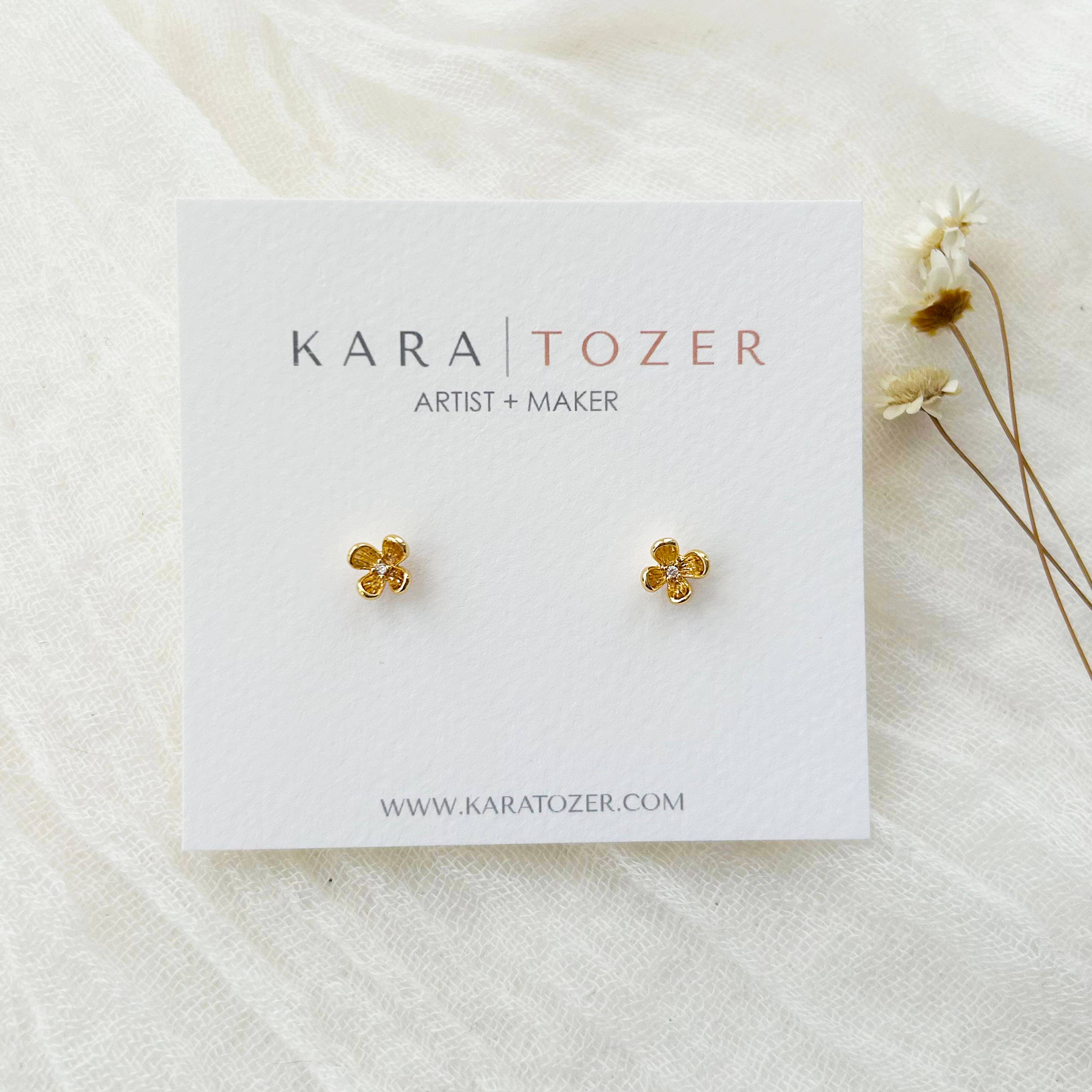 Dainty Gold Flower Studs #2