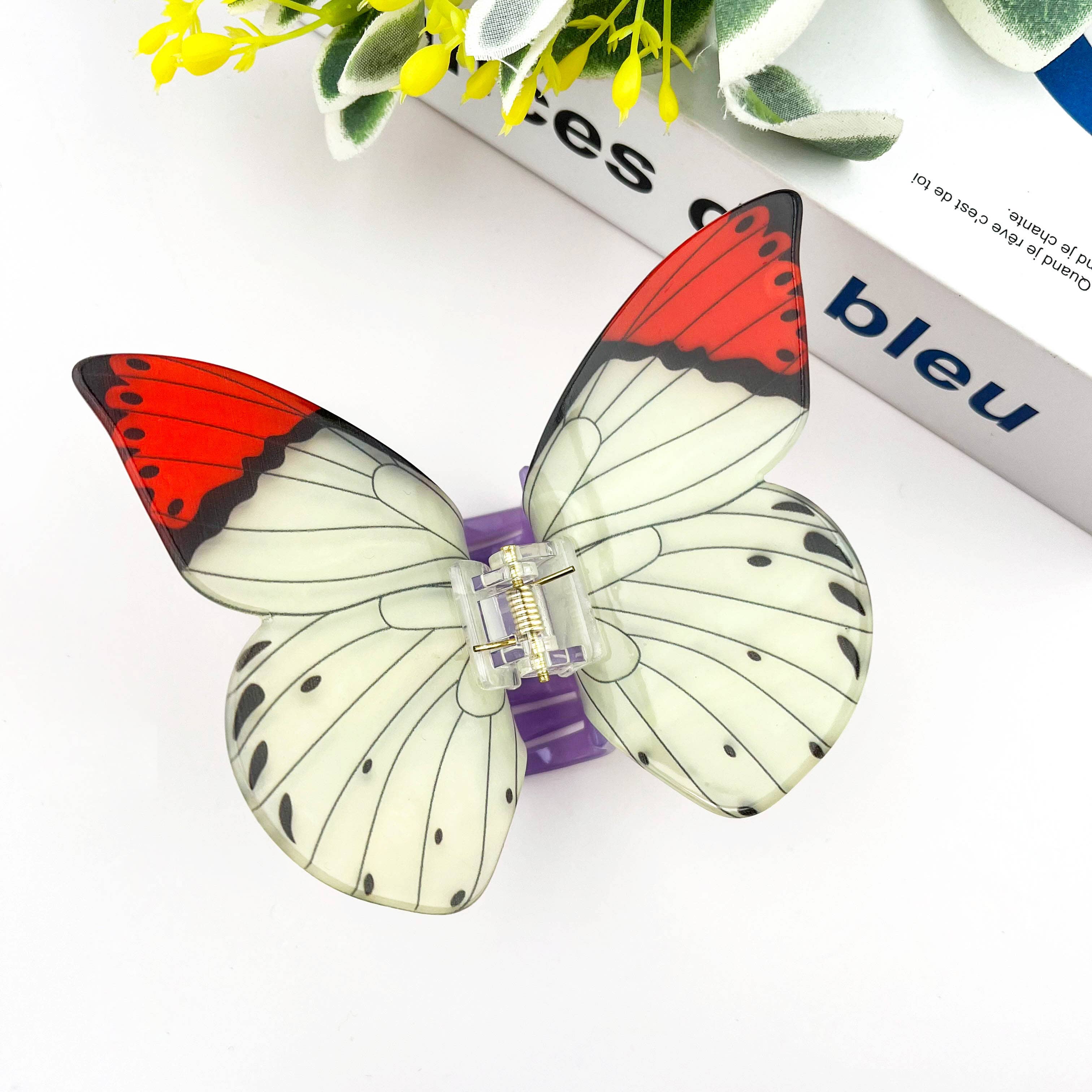 TheDivaSoap - Acetate large butterfly hair clip animal claw clips