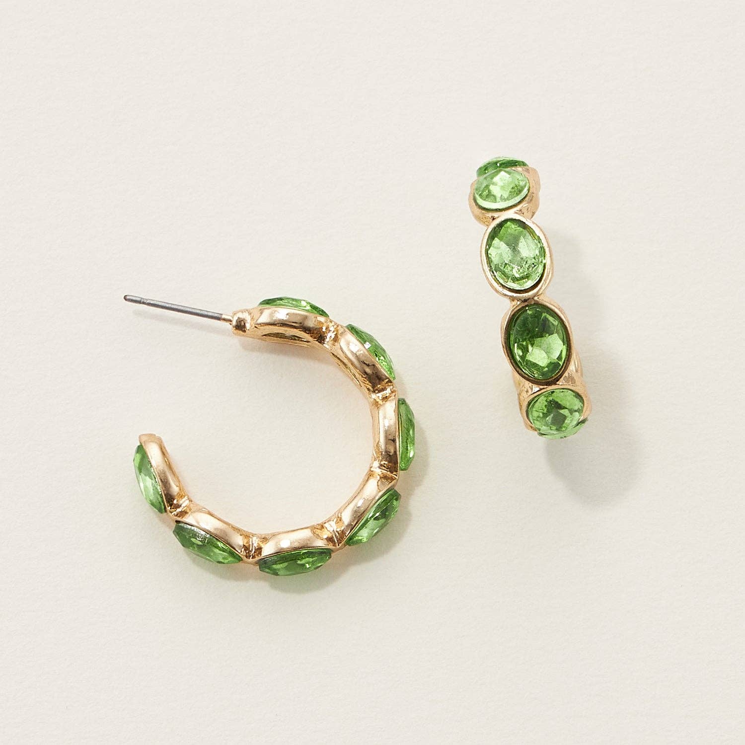 Color Rhinestone Hoop Earrings