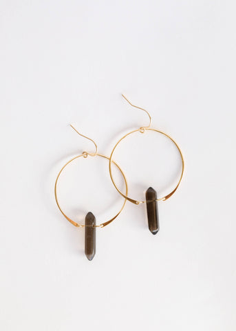 Hoops - Smoky Quartz