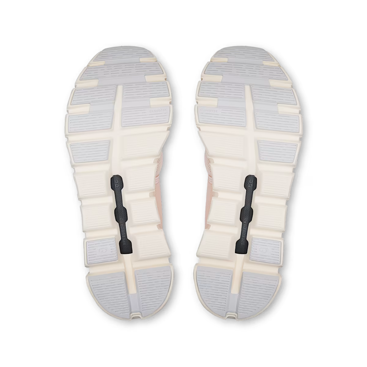 White shoe sole with gray and black pattern on a transparent background