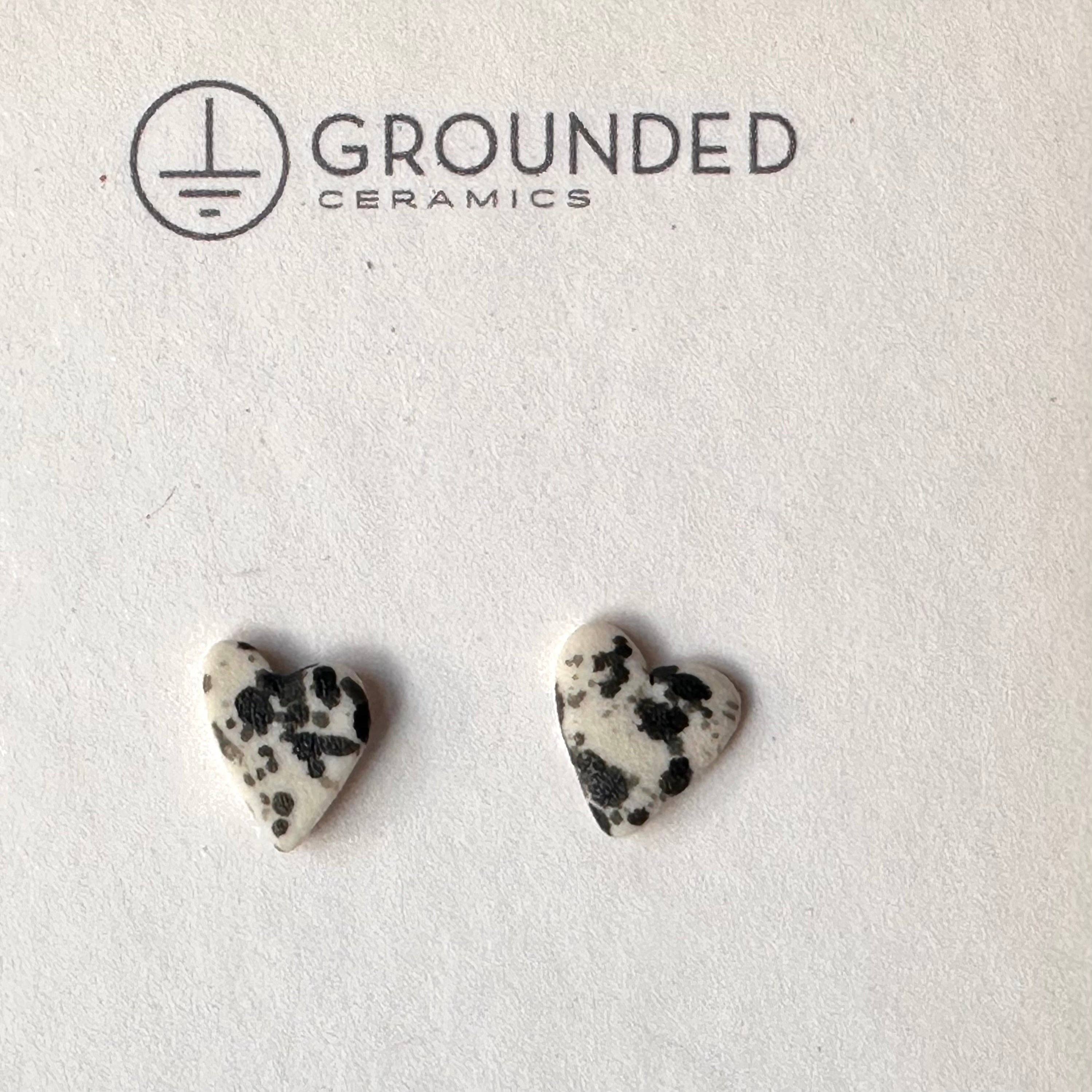 Porcelain Heart stud earring