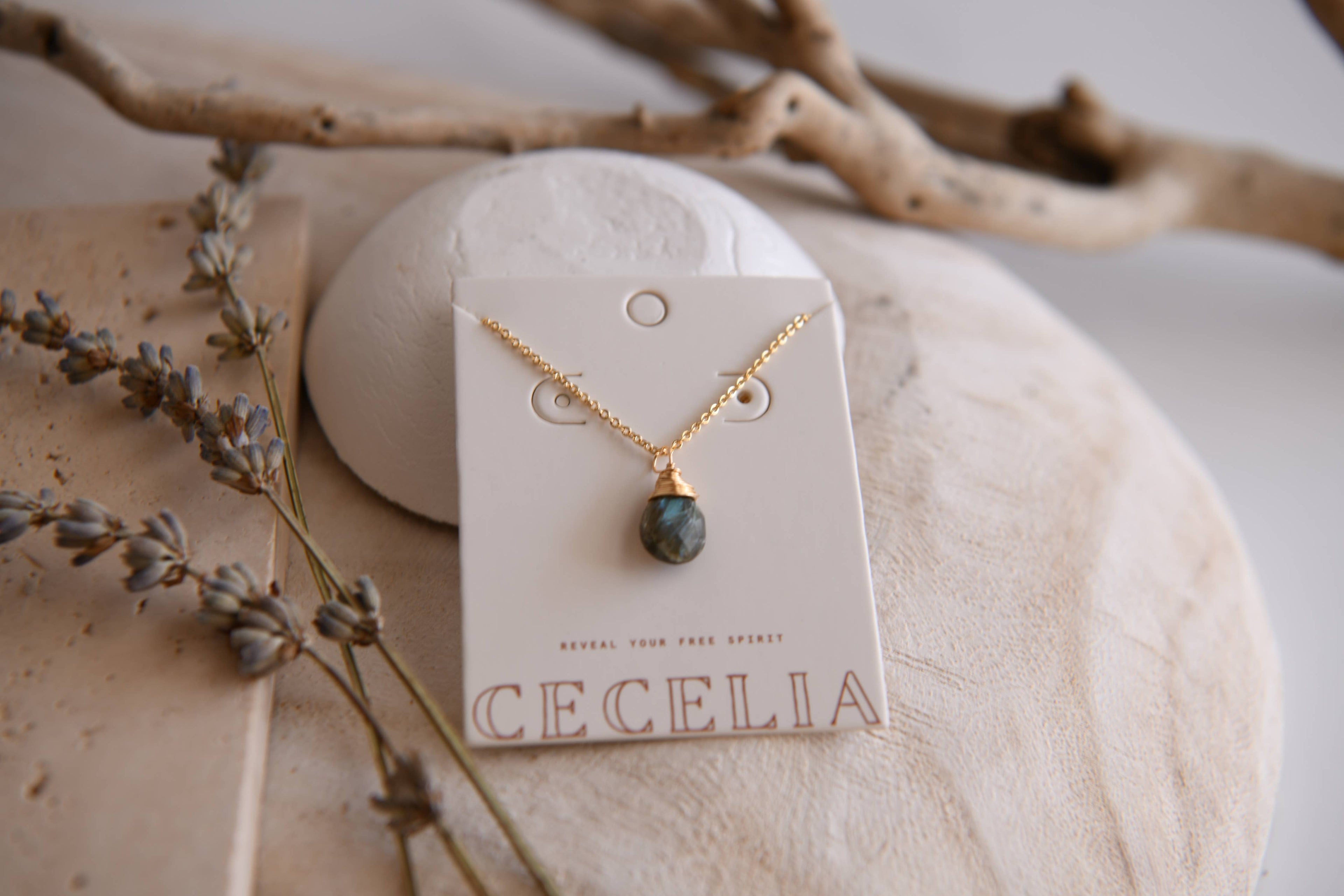 Gemstone Teardrop Pendant Necklace