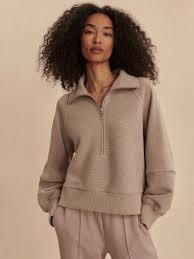 Women's Milano  Half Zip Sweat | Taupe Marl