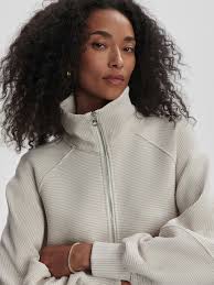 Women's Milano  Half Zip Sweat 2.0| Silver grey/Snow White