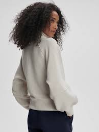 Women's Milano  Half Zip Sweat 2.0| Silver grey/Snow White